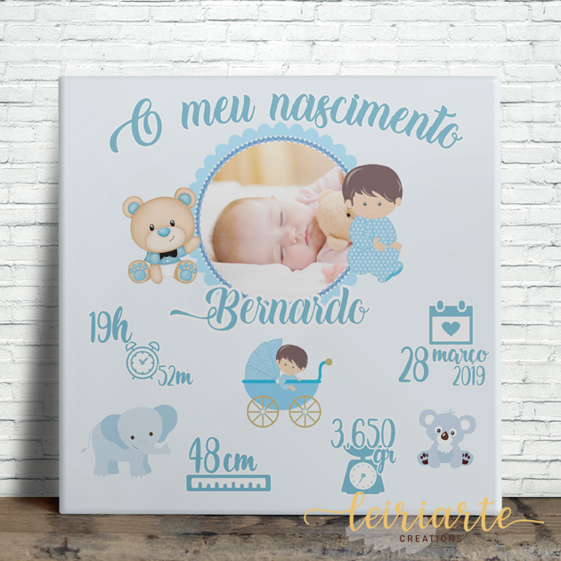 Azulejo Personalizado de NASCIMENTO de MENINO