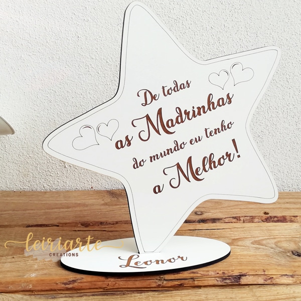 Troféu Estrela Personalizado "PADRINHOS"