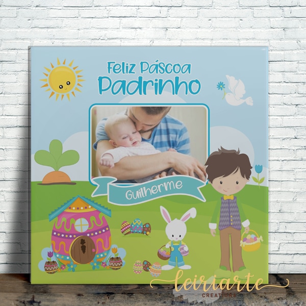 Azulejo Personalizado FELIZ PÁSCOA PADRINHO/AFILHADO 2 Azulejo Personalizado FELIZ PÁSCOA PADRINHO/AFILHADO - Image 2