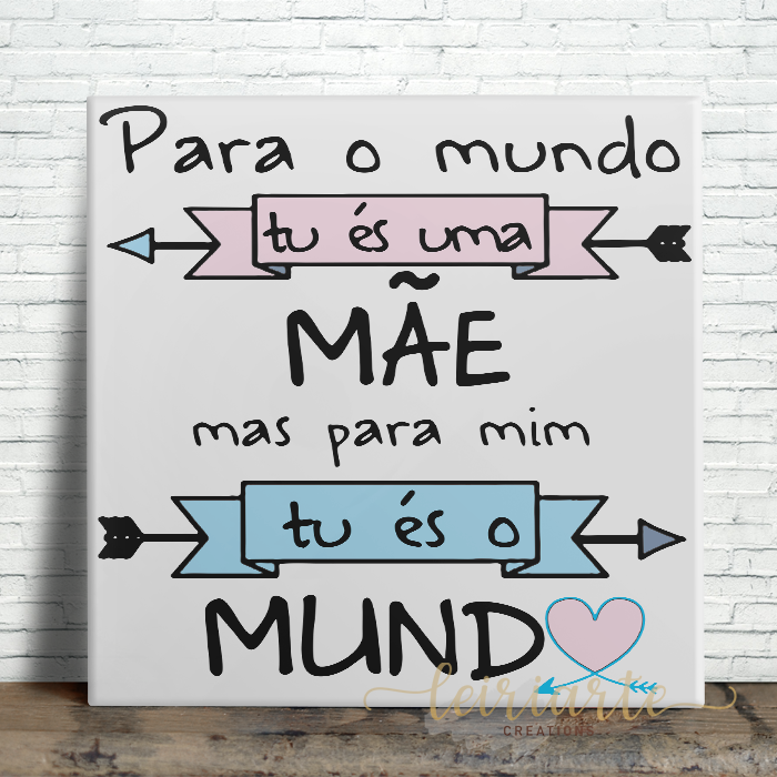 Azulejo Dia da Mãe "para mim, tu és o mundo"