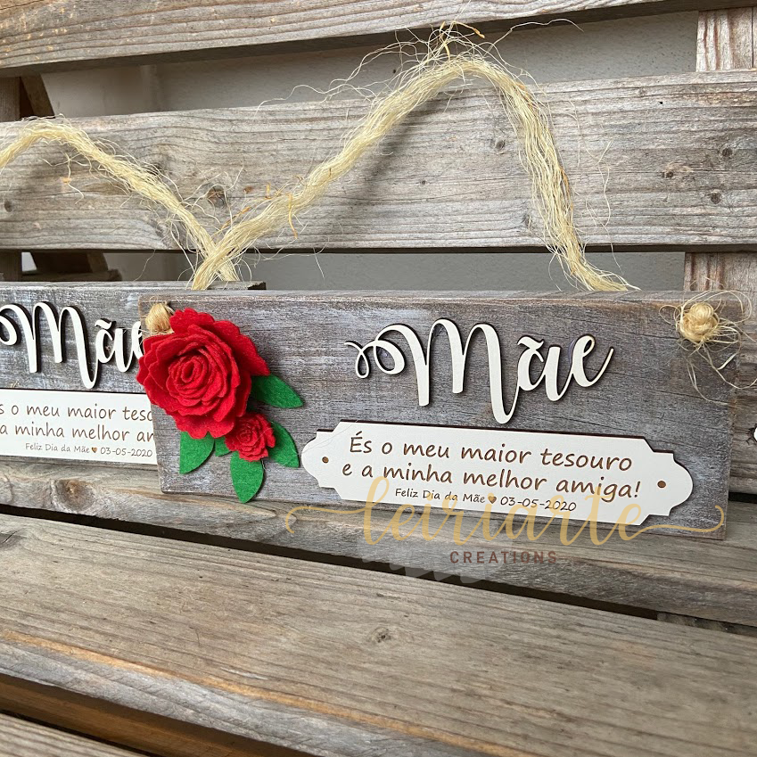 Placa Rústica Personalizada com Flores 2 Placa Rústica Personalizada com Flores - Image 2