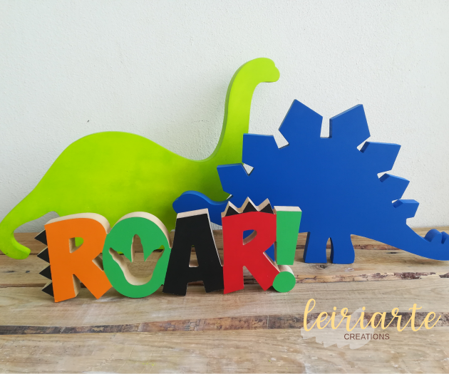Dinossauros em MDF Pintados
