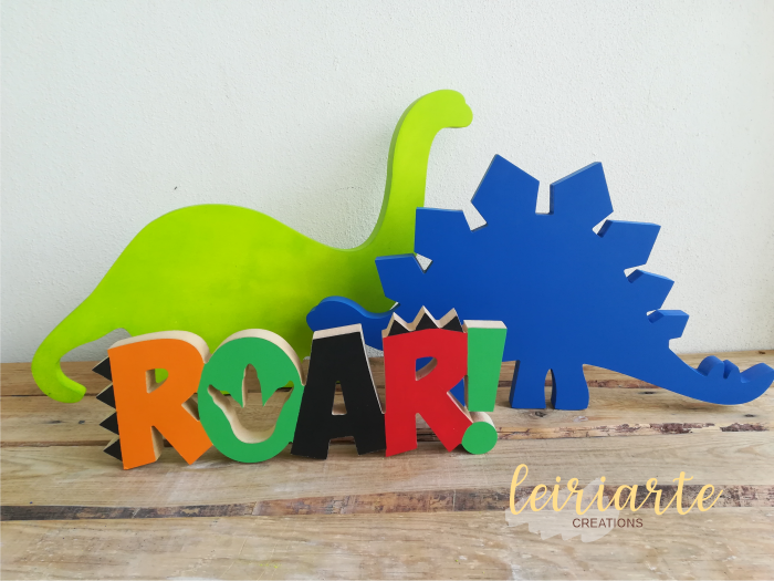 Dinossauros em MDF Pintados 1 Dinossauros em MDF Pintados