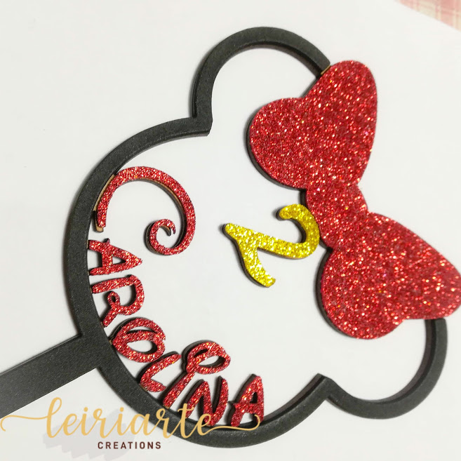 Topo de Bolo Personalizado com Eva "Minnie" 2 Topo de Bolo Personalizado com Eva "Minnie" - Image 2