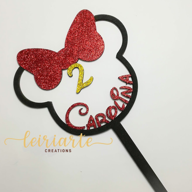 Topo de Bolo Personalizado com Eva "Minnie" 3 Topo de Bolo Personalizado com Eva "Minnie" - Image 3