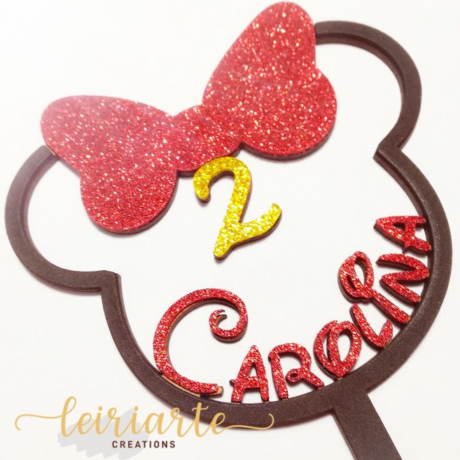 Topo de Bolo Personalizado com Eva "Minnie"