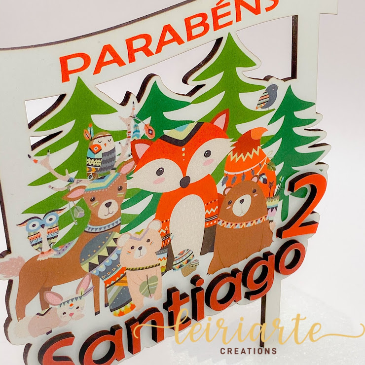Topo de Bolo Personalizado "Animais do Bosque" 4 Topo de Bolo Personalizado "Animais do Bosque" - Image 4