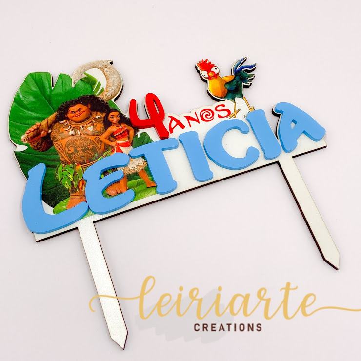 Topo de Bolo Personalizado "Vaiana"
