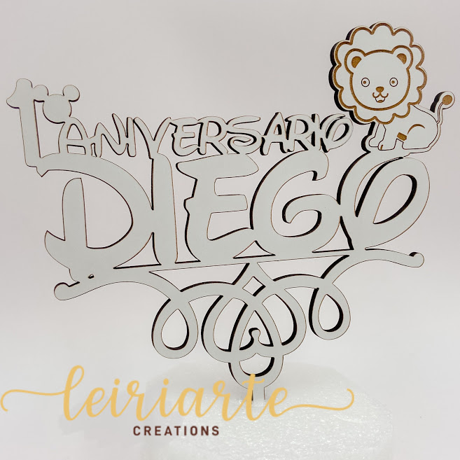 Topo de Bolo Personalizado "Leãozinho"