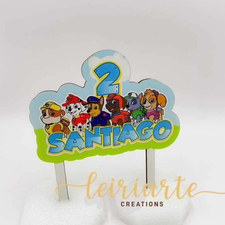 Topo de Bolo Personalizado "Patrulha Pata"