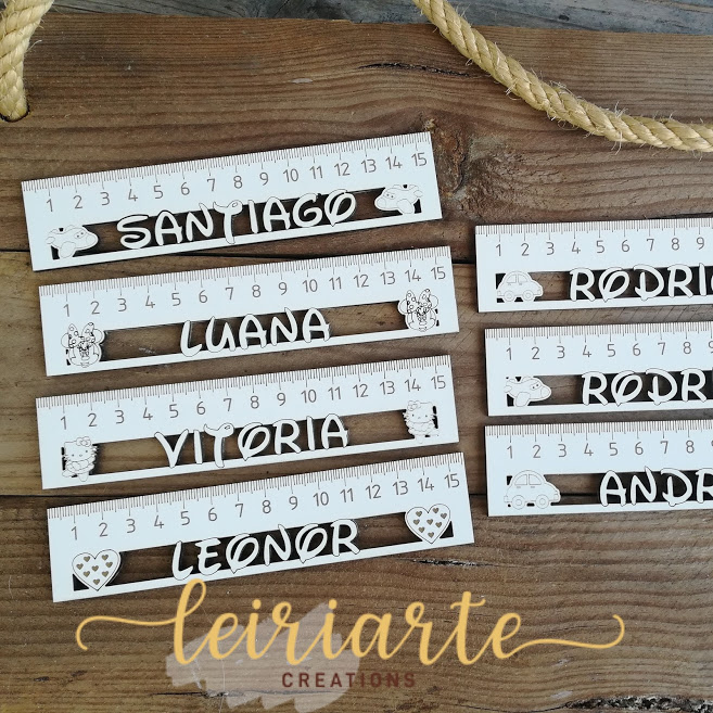 Régua Personalizada com Nome Recortado