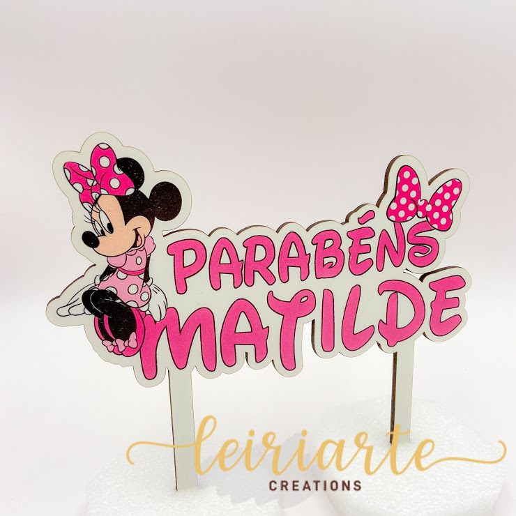 Topo de Bolo Personalizado "Minnie"