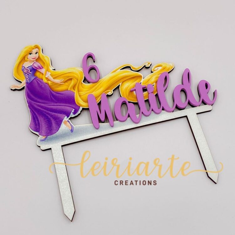 Topo de Bolo Personalizado "Rapunzel"