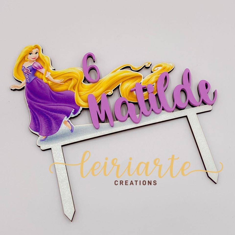 Topo de Bolo Personalizado "Rapunzel" 1 Topo de Bolo Personalizado "Rapunzel"