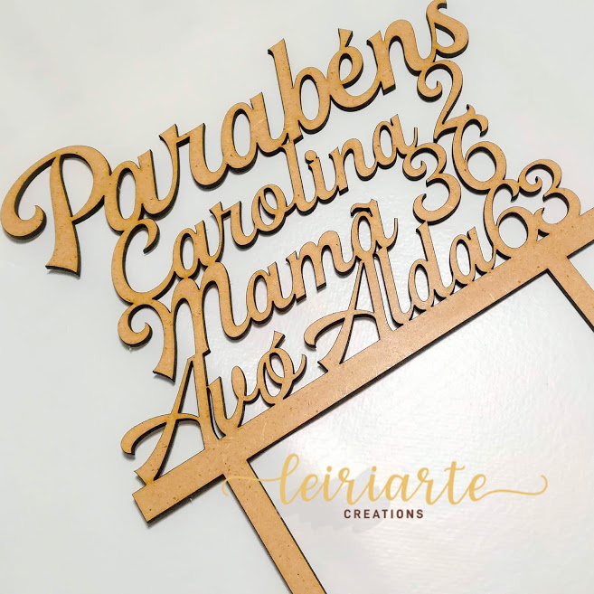Topo de Bolo Personalizado MDF