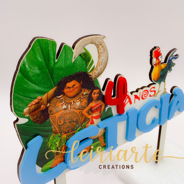 Topo de Bolo Personalizado "Vaiana" 4 Topo de Bolo Personalizado "Vaiana" - Image 4