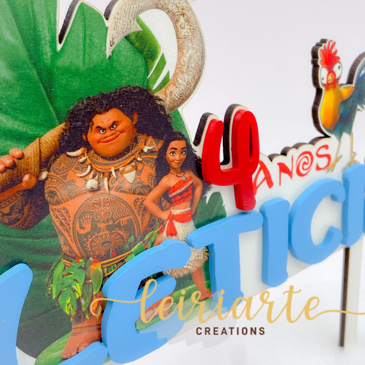 Topo de Bolo Personalizado "Vaiana" 2 Topo de Bolo Personalizado "Vaiana" - Image 2
