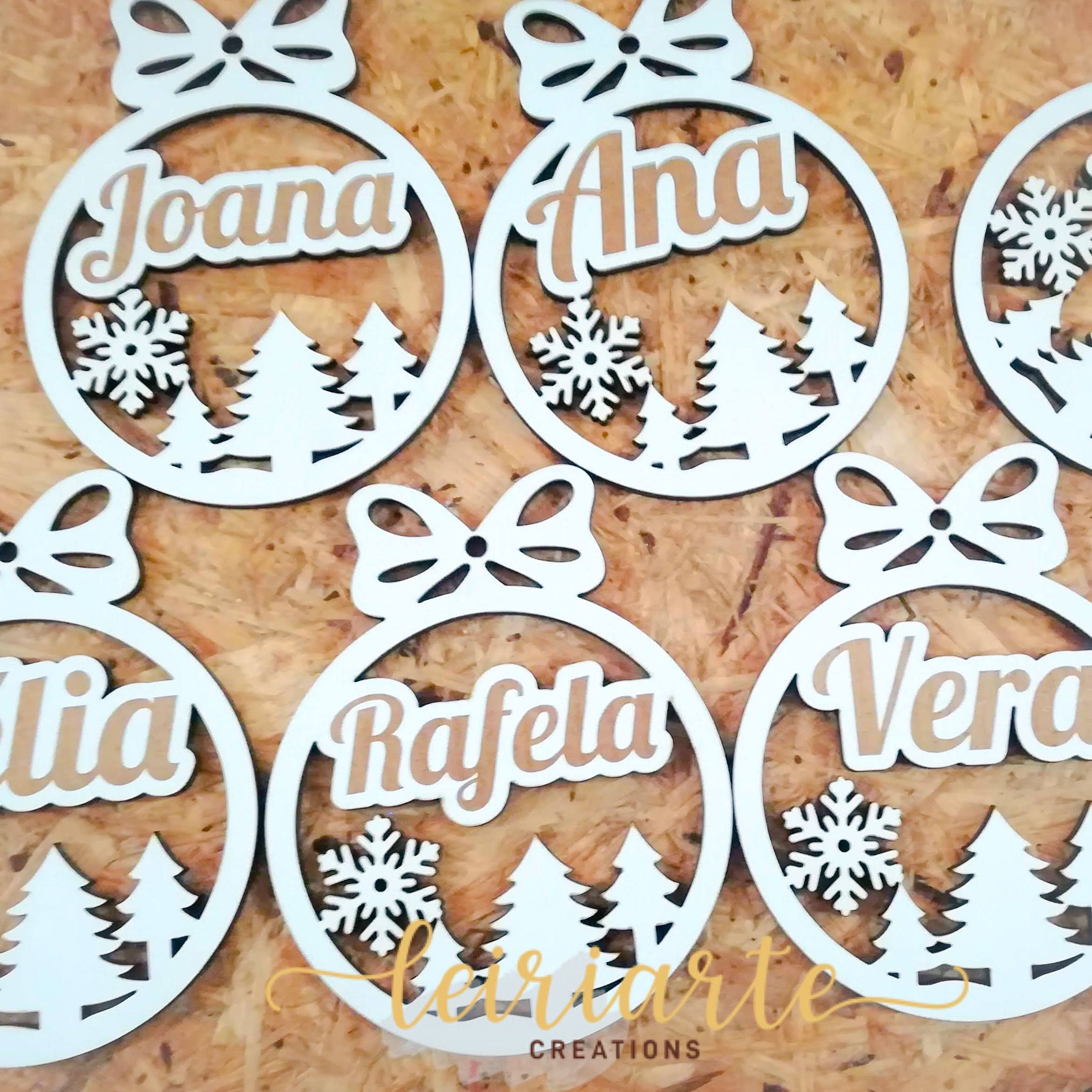 Bolas de Natal Com Laço Personalizadas - 8 cm - MOD 2 5 Bola de natal personalizada