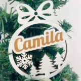 Bolas de Natal Com Laço Personalizadas - 8 cm - MOD 2