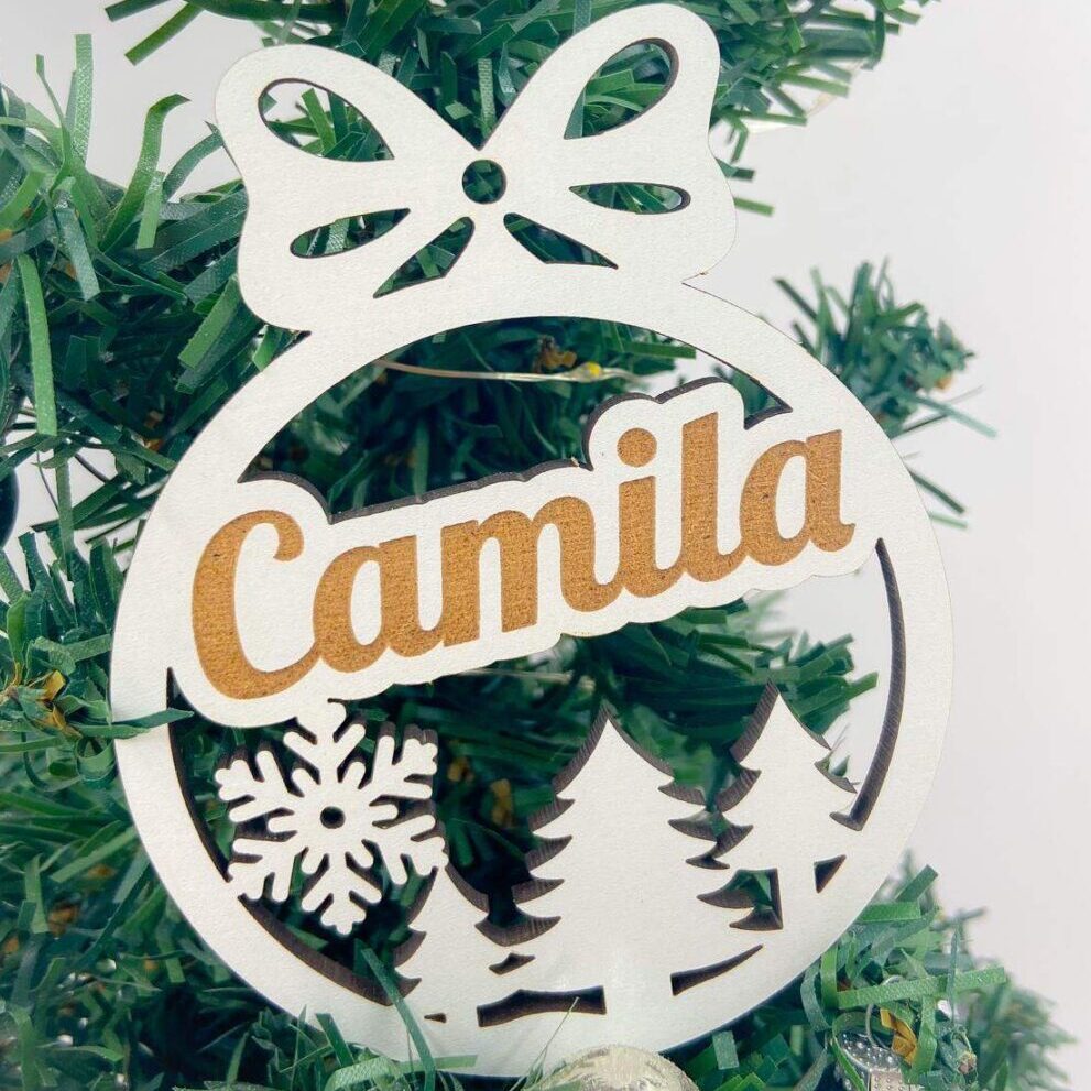 Bolas de Natal Com Laço Personalizadas - 8 cm - MOD 2 1 Bolas de Natal Com Laço Personalizadas - 8 cm - MOD 2
