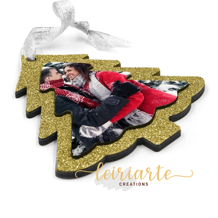 Árvore de Natal Colorida e Personalizada com FOTO  - 10 cm (Dupla)