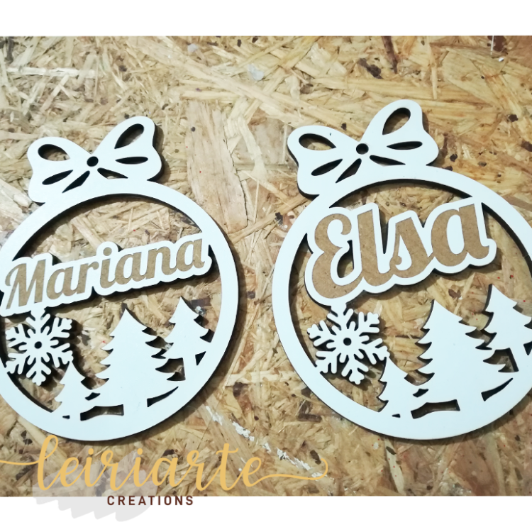 Bolas de Natal Com Laço Personalizadas - 10 cm - MOD 2