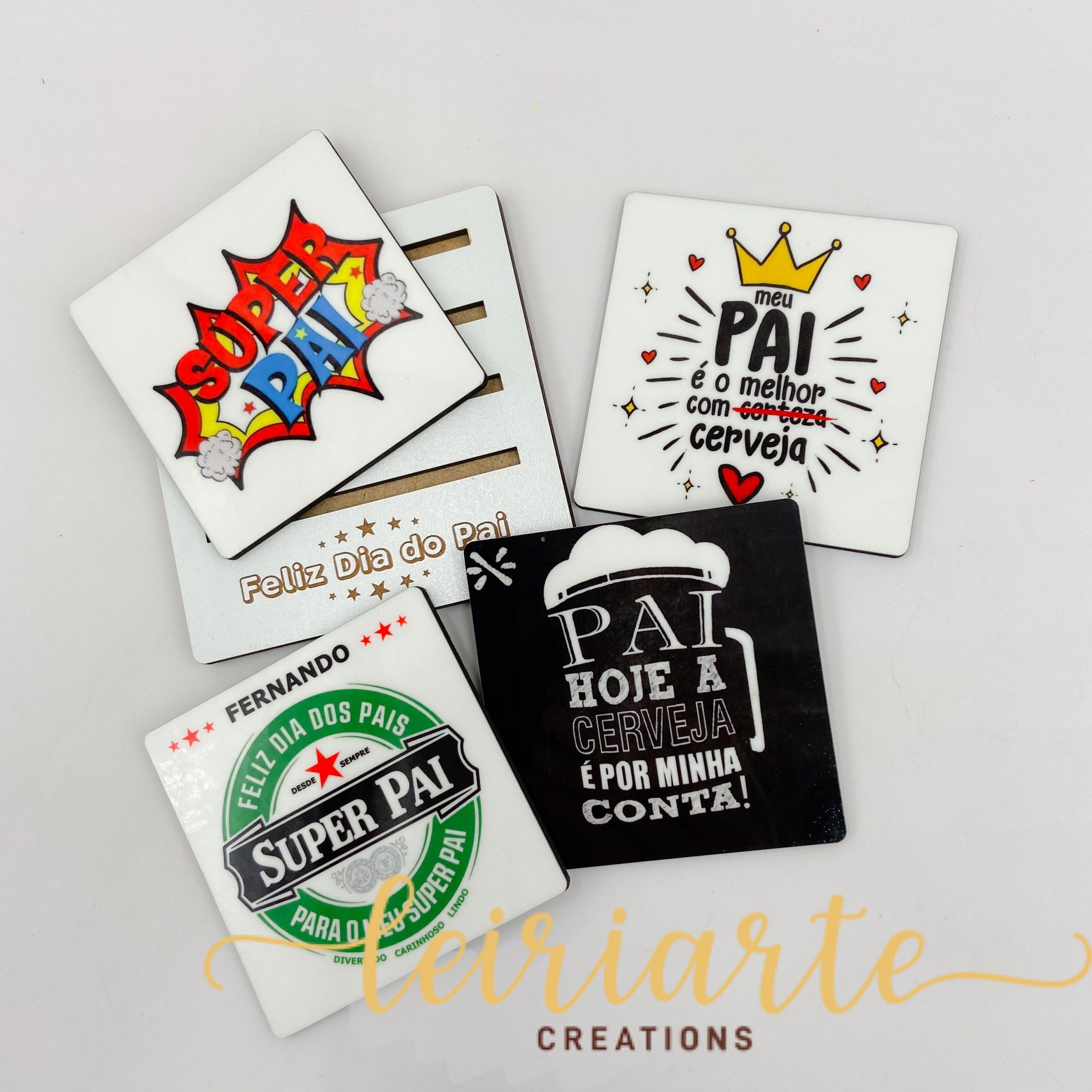 Bases para Copos Personalizadas e Coloridas - DIA DO PAI 3 Bases para Copos Personalizadas e Coloridas - DIA DO PAI - Image 3