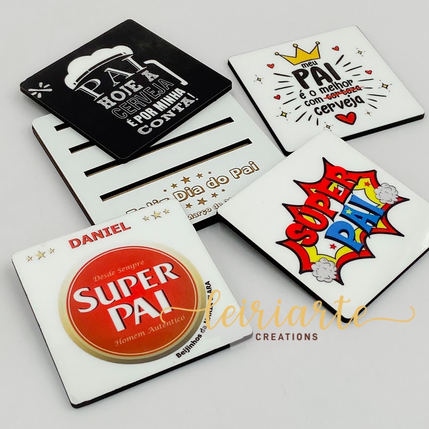 Bases para Copos Personalizadas e Coloridas - DIA DO PAI 2 Bases para Copos Personalizadas e Coloridas - DIA DO PAI - Image 2