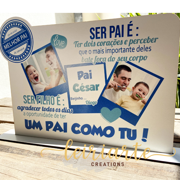 Moldura "SER PAI É" Colorida - AZUL