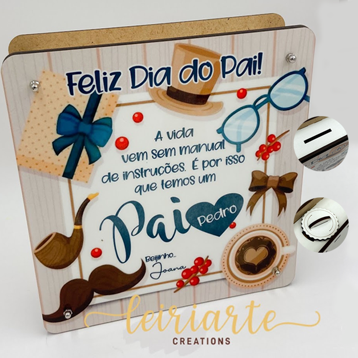 Mealheiro Personalizado  e Colorido "PAI"