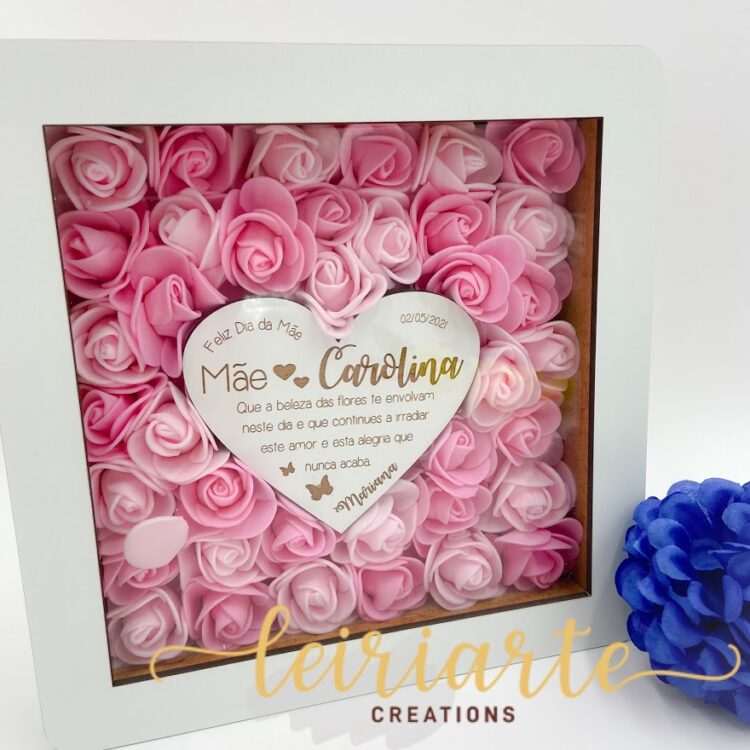 Caixa de Rosas com Coração Personalizado