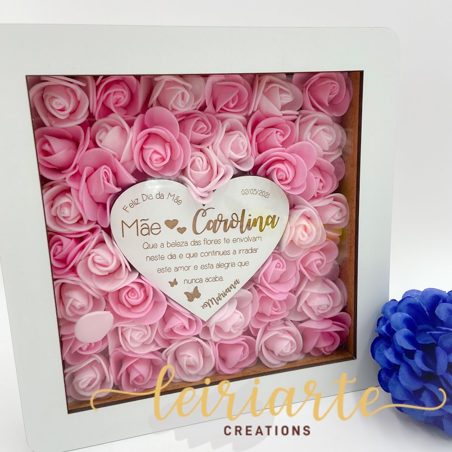 Caixa de Rosas com Coração Personalizado 1 Caixa de Rosas com Coração Personalizado