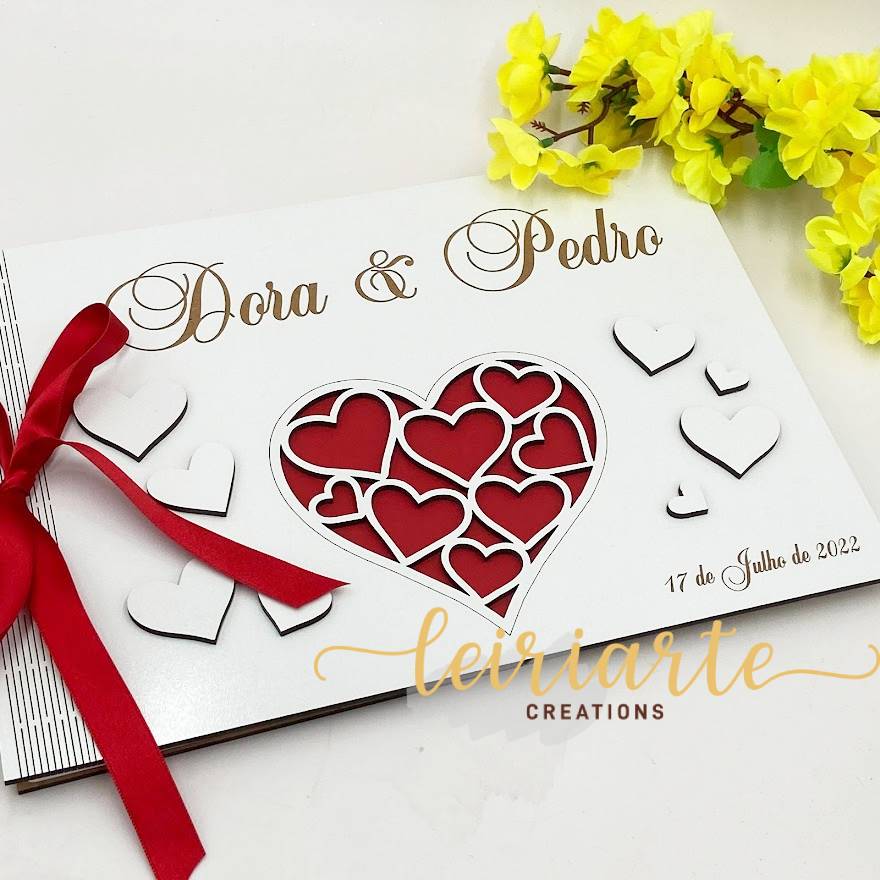 Livro Honra Personalizado "Corações" - Mod. 1 2 Livro Honra Personalizado "Corações" - Mod. 1 - Image 2