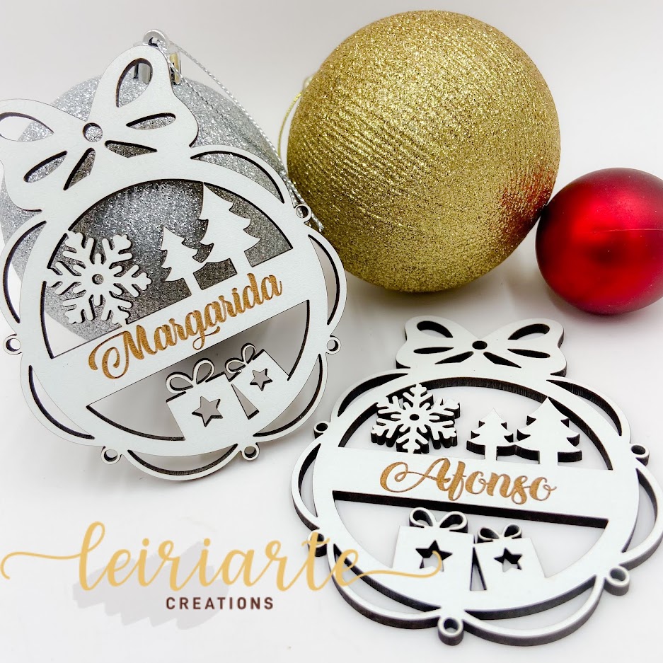 Bolas de Natal Personalizadas Com Laço - 10 cm - MOD 3