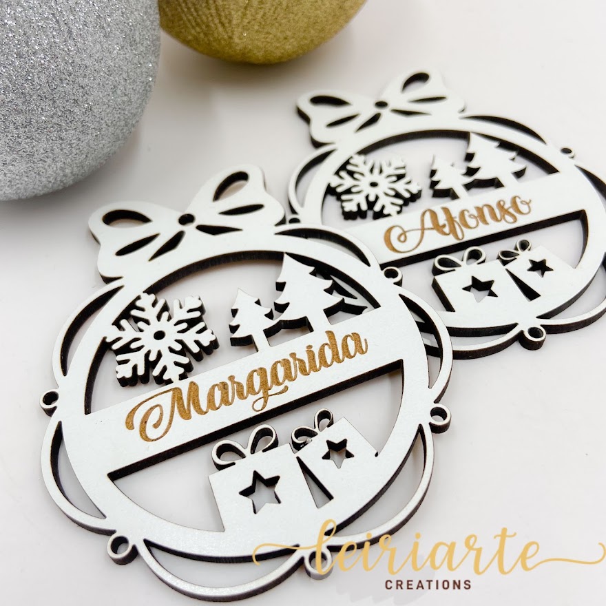 Bolas de Natal Personalizadas Com Laço - 10 cm - MOD 3 2 Bolas de Natal Personalizadas Com Laço - 10 cm - MOD 3 - Image 2
