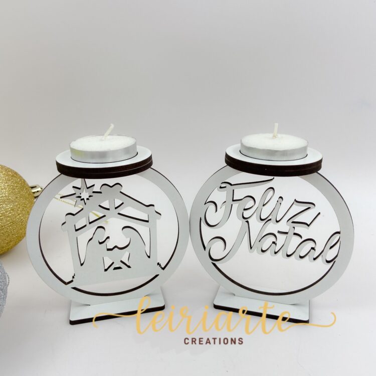Mini Porta-Velas para o Natal (Par)