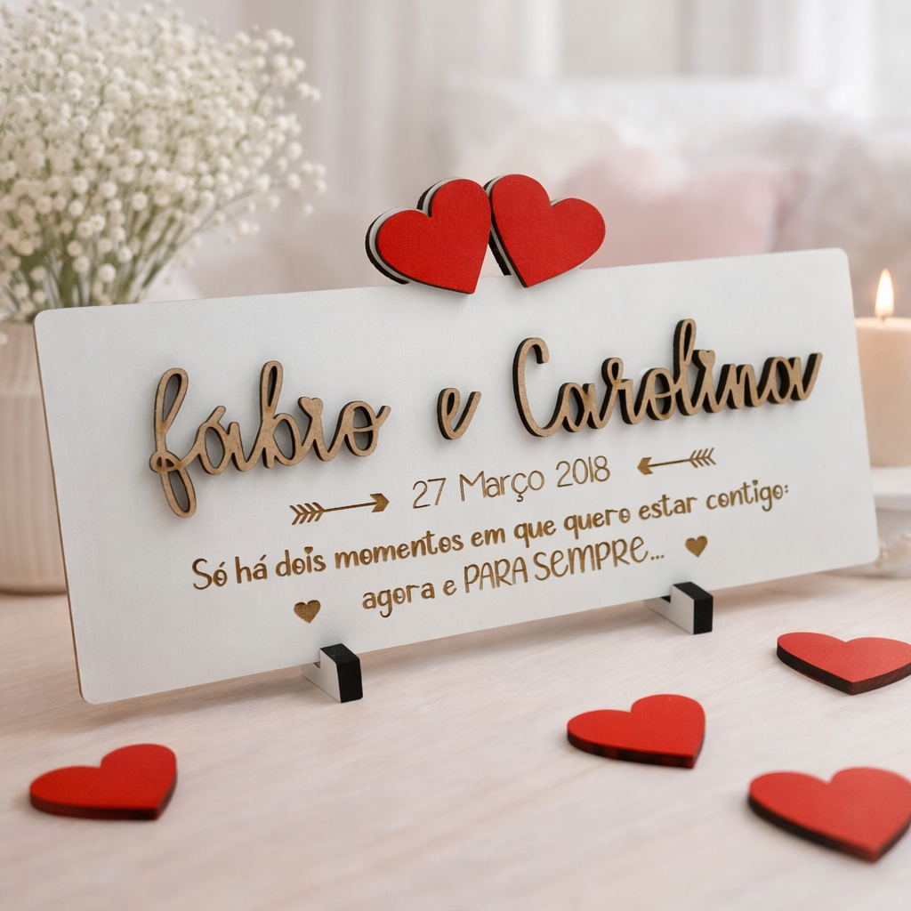 Placa Personalizada Namorados - Mod.1 1 Placa Personalizada Namorados - Mod.1