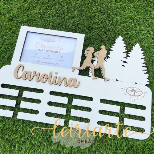 Porta Medalhas Personalizado com Moldura - Trail