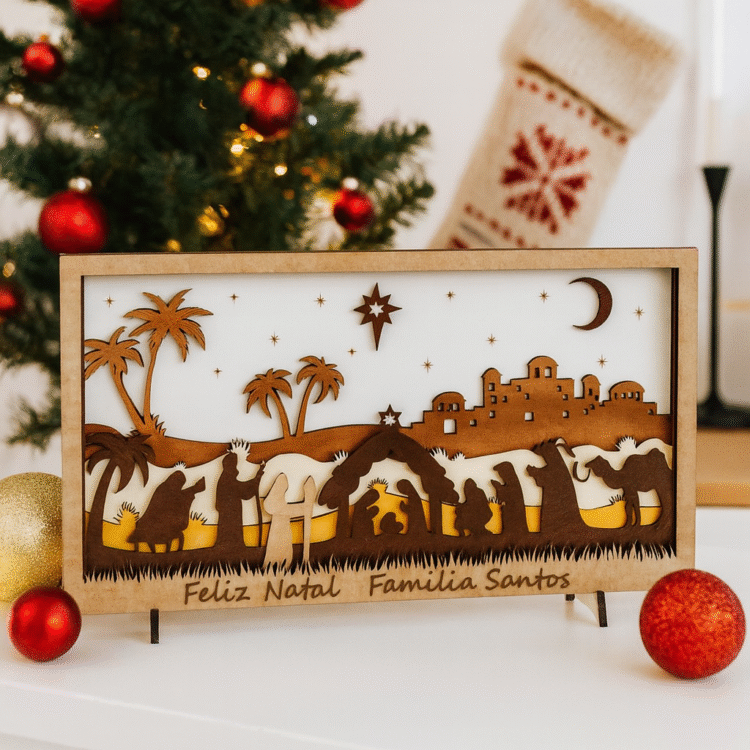 Presépio de Natal - Moldura Camadas
