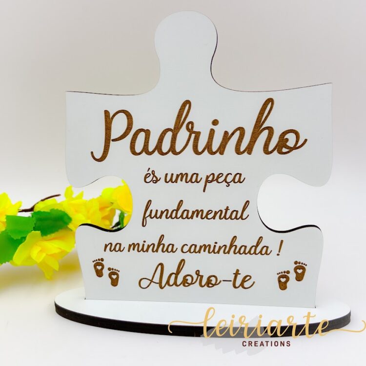 Mini Troféu Personalizado "Puzzle" Padrinhos