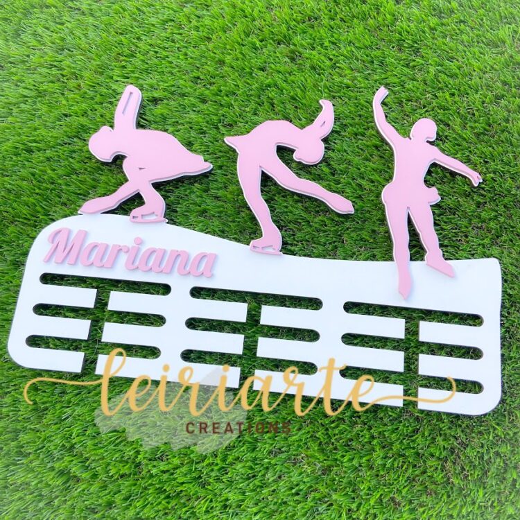 Porta Medalhas Personalizado - Patinagem no Gelo