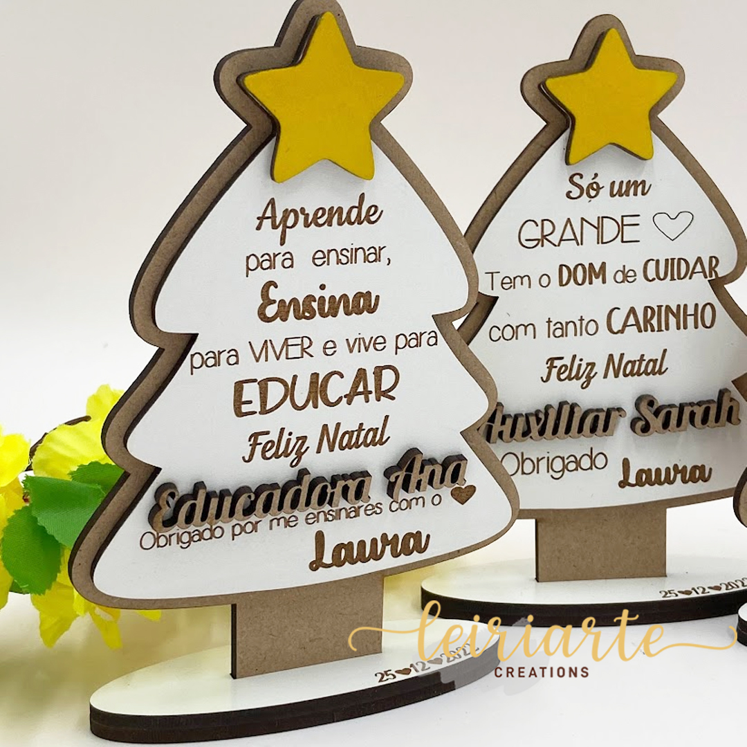 Mini Árvore Natal Personalizada com Estrela 1 Mini Árvore Natal Personalizada com Estrela