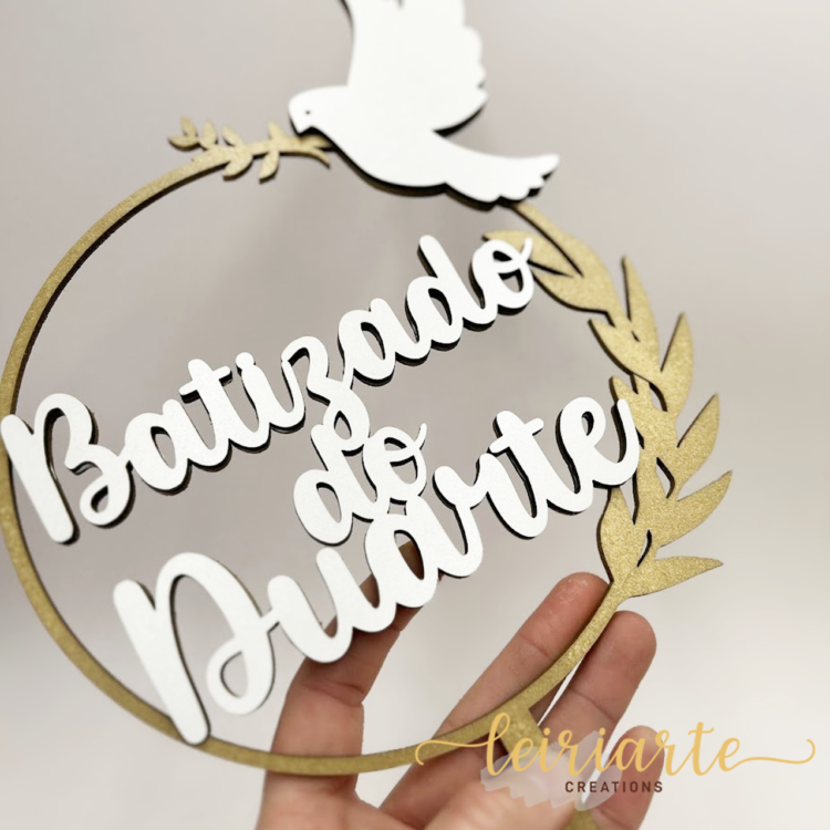 Topo de Bolo Personalizado para Batizado