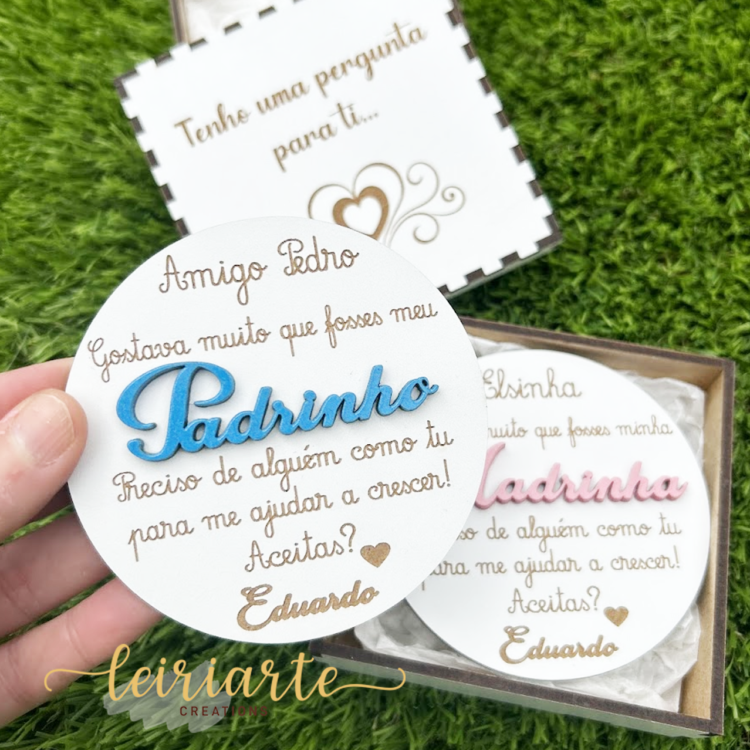 Mini Caixa Convite para Padrinhos